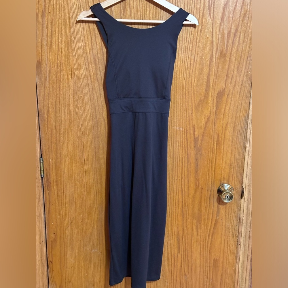 Athleta tank dress cross cross straps on‎ back cotton sz small black